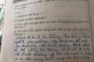 Nhóc tiểu học làm văn tả bác hàng xóm, câu chốt đứng hình