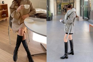 Đụng hàng đôi boots hầm hố với Tiểu Vy