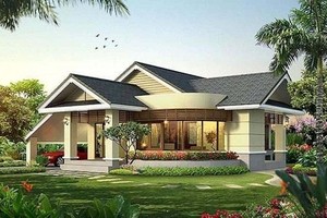 Mẫu nhà cấp 4 120m2 3 phòng ngủ 1 phòng thờ