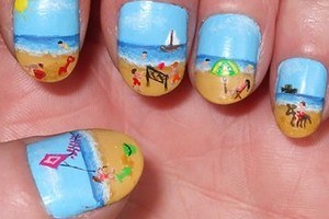 Những mẫu nail sặc sỡ phù hợp đi biển 