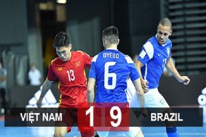 Đẳng cấp quá khác biệt, ĐT futsal Việt Nam thua đậm Brazil