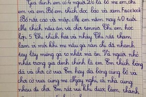 Làm văn kể về gia đình, bé trai lớp 2 “bóc phốt” chị gái