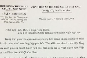 Lùi công bố kết luận vụ giáo sư Tồn "nghi" đạo văn