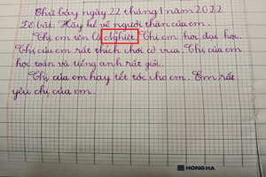 Em gái viết văn tả chị nhưng mắc lỗi khiến “nhân vật” chỉ muốn "độn thổ"