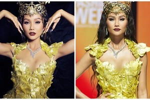 H’hen Niê mặc gợi cảm khoe vòng một căng tràn trên sàn catwalk