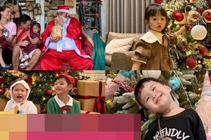 Biểu cảm trái ngược của các nhóc tỳ nhà sao Việt khi đón Noel