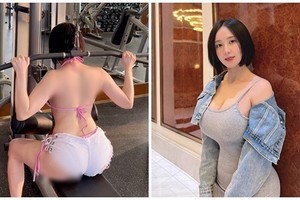 Hot girl xinh đẹp gây xôn xao khi mặc như không lúc tập luyện