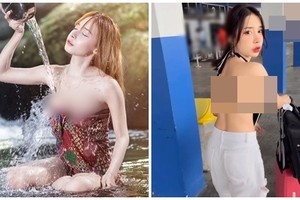 "Hot girl tắm suối" hớ hênh khi “quên nội y” ở sân bay