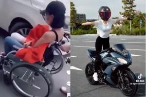 Sau màn “làm xiếc” trên moto, Ngọc Trinh chính thức ngồi xe lăn