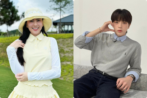 Mai Ngọc xinh đẹp chơi golf, Đức Phúc điển trai lấy lòng fans girl