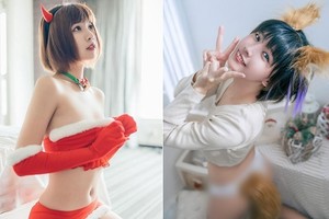 Hot girl xinh đẹp diện trang phục Giáng sinh hở bạo