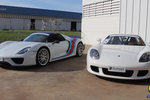 Porsche Carrera GT “hít khói” hậu duệ 918 Spyder