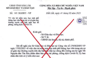 Điều tra việc giả mạo văn bản Sở GD-ĐT Đắk Lắk cho học sinh nghỉ học