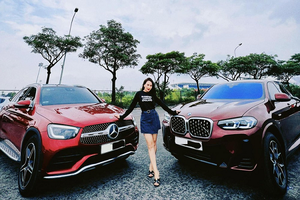 Nữ diễn viên Bảo Thanh "khoe hàng" BMW X4 2022 và Mercedes-Benz GLC