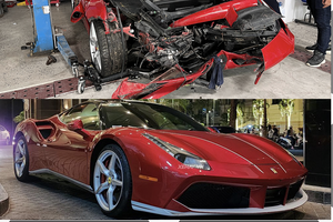 Ferrari 488 GTB nát đầu ở Hà Nội đã phục hồi "long lanh" mới