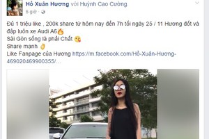 Hotgirl xăm trổ doạ đốt xe sang Audi tiền tỷ “câu like“