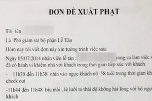 Sốt đơn phạt nhân viên khách sạn nhìn ngực khách hàng