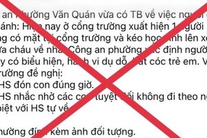 Công an bác bỏ thông tin “bắt cóc trẻ em” ở Hà Nội