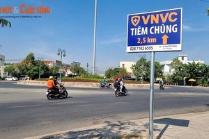 VNVC Quảng Ngãi bị phạt 5 triệu vì dựng biển cản trở giao thông