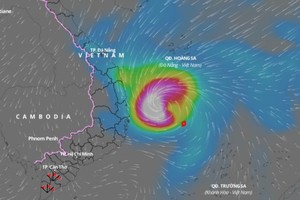 Bão số 9 giật trên cấp 17, cách Bình Định - Phú Yên khoảng 230km