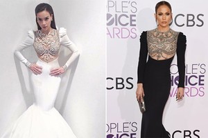 Jennifer Lopez mặc váy nhái thiết kế của Lý Quí Khánh?