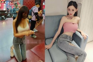 Diện đồ hở hang bất chấp đi chùa, hot girl hứng đủ "gạch đá"