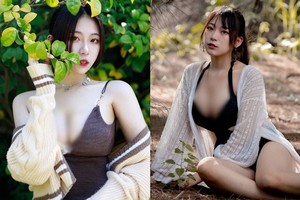 Nàng hot girl siêu vòng 1 diện bikini giữa rừng khoe dáng nuột 