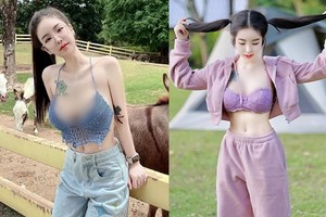 Đỏ mặt hot girl siêu vòng 1 diện nội y khoe dáng nuột