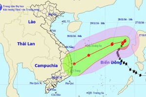 Bão số 9 suy yếu thành áp thấp nhiệt đới 