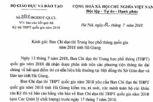 Bộ GD&ĐT yêu cầu rà soát kết quả thi THPT quốc gia bất thường tại Hà Giang