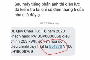 Dùng 500.000 đồng, hộ dân nhận hóa đơn tiền điện hơn 16 triệu