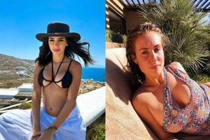 Bạn gái Neymar diện bikini khoe bụng bầu