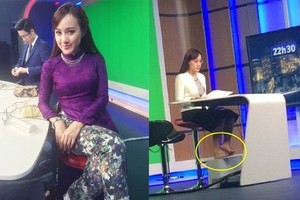 Ảnh hậu trường khác xa khi lên sóng của các biên tập viên VTV