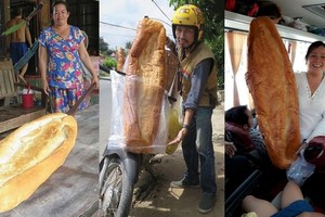 Khám phá món bánh mì khổng lồ ở An Giang được lên báo ngoại