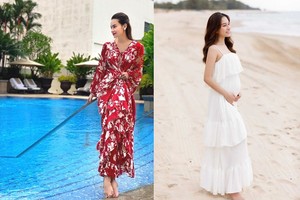 Thời trang sang chảnh của những bà bầu showbiz Việt mang thai đôi