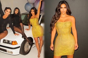 Kim Kardashian ăn mặc siêu gợi cảm đón sinh nhật 40 tuổi