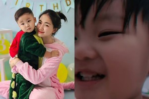 Con trai Hòa Minzy gây sốt với điệu cười nắc nẻ như được mùa