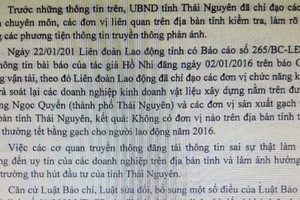 Không có chuyện thưởng Tết bằng gạch tại Thái Nguyên