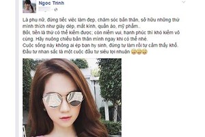 Ngọc Trinh bị ném đá tơi tả vì dạy cách tiêu tiền