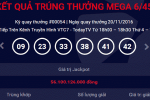 Lại có người trúng xổ số Vietlott hơn 56 tỷ đồng