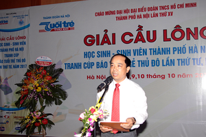 Khai mạc Giải cầu lông HSSV tranh cúp Báo Tuổi trẻ Thủ đô lần thứ IV