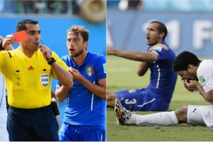 Italy 0 - 1 Uruguay: Suarez cắn người và thẻ đỏ tai hại