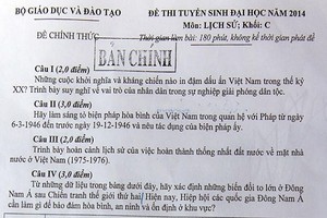 Gợi ý đáp án đề thi môn Sử liên quan đến ASEAN 