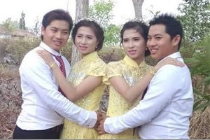 Chị em sinh đôi cưới anh em sinh đôi cùng ngày ở Cà Mau