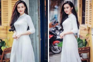 "Bản sao Yoona" khoe dáng chuẩn, mặt xinh trong tà áo dài