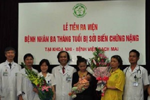 Cứu sống bé gái 3 tháng tuổi biến chứng sởi nguy hiểm