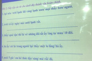 “Vắt óc” suy nghĩ bài tập hoàn thành câu tiếng Việt