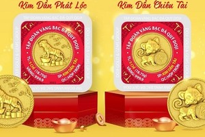 Sản phẩm vàng ép vỉ 999.9 hút khách ngày vía Thần Tài