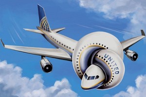 United Airlines tự lấy đá ghè chân