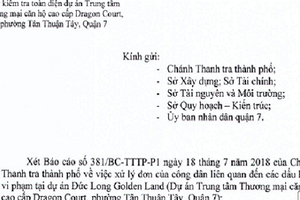 TP HCM kiểm tra toàn diện dự án Đức Long Golden Land ở quận 7